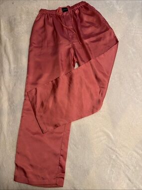 Balenciaga Satin Wide-Leg Pants in Coral